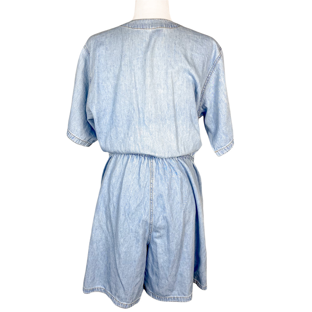CMC Light Wash Denim 90s Oversized Romper Size XS - Picture 8 of 12